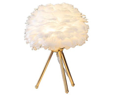 Elegant Feather Table Lamp – Perfect for Bedroom, Living Room, or Special Occasions