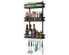 Black kitchen storage shelf