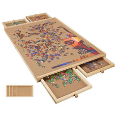 Wooden puzzle board table