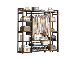 Bamboo Wardrobe Clothes Rack Wardrobe Organiser
