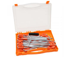 20x Camping Tent Pegs Heavy Duty Screw Steel In Ground Camping Outdoor Stakes