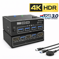 USB KVM Switch Splitter 4 Ports