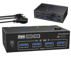 USB KVM Switch Splitter 4 Ports