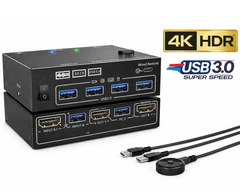 USB KVM Switch Splitter 4 Ports