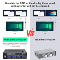 USB KVM Switch Splitter 4 Ports