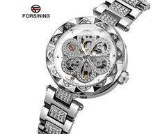 Watch with clear stones
