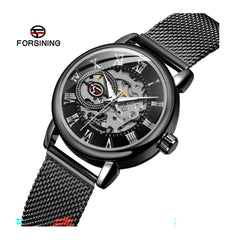Forsining womens watch black dial