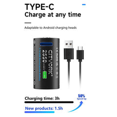 CR123A Rechargeable Battery Pack  Type-C Cable