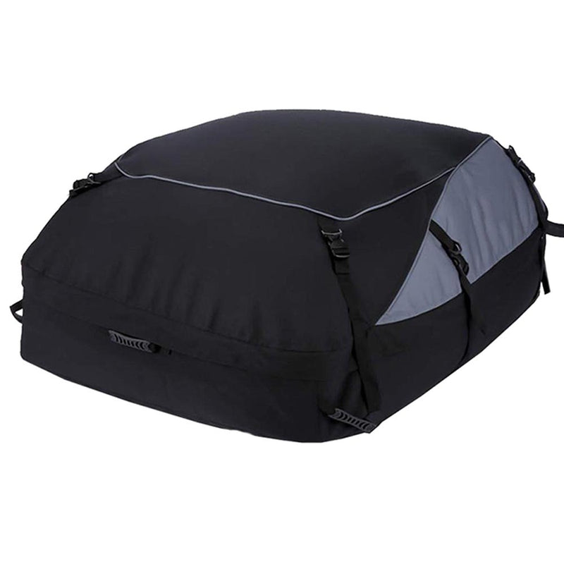 Rooftop cargo carrier bag closed on car roof