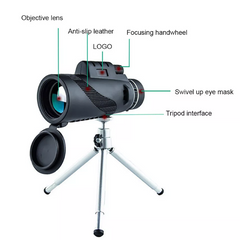 80X100 Monocular Telescope with Smartphone Holder