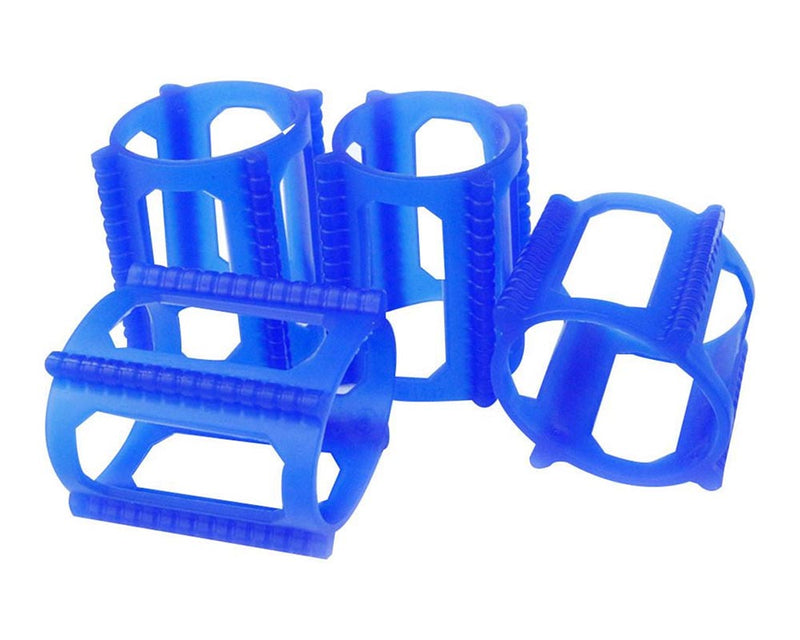 Set of four blue skateboard wheel stoppers