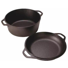 Cast Iron Dutch Oven 2 in 1 Cast Iron Dutch Oven Skillet Lid Set