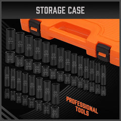 HORUSDY 50Piece 3/8inch Drive Impact Socket Set