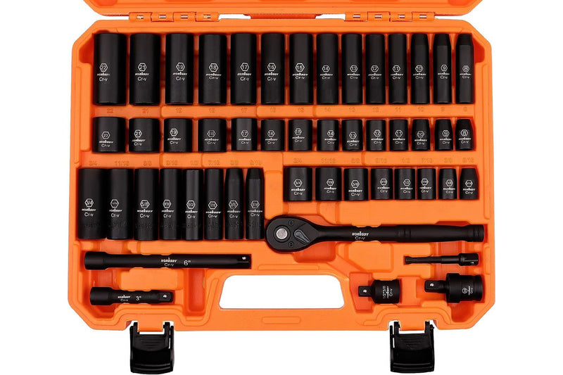 HORUSDY 50Piece 3/8inch Drive Impact Socket Set