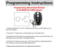 Doorworks DC800N/DC1200N Compatible Remote