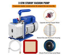 3CFM Vacuum Chamber Degassing 12L Vacuum Pump Air Condition Gauge