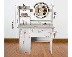 Dressing Table with Mirror and Stool