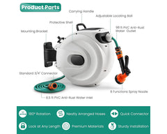 20M Retractable Garden Water Hose Reel