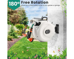 20M Retractable Garden Water Hose Reel