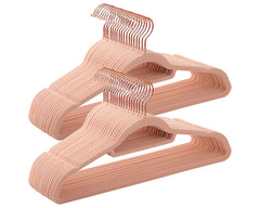 Kids Baby Velvet Coat Hangers Rose Pink (Set of 50)