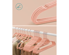 Kids Baby Velvet Coat Hangers Rose Pink (Set of 50)
