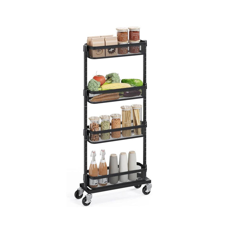 Slim kitchen trolley black