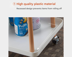 Utility Rolling Cart 2 Tiers Multi-Function Utility Rolling Cart