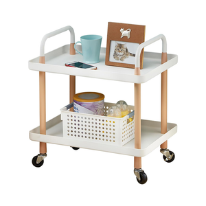 Utility Rolling Cart 2 Tiers Multi-Function Utility Rolling Cart