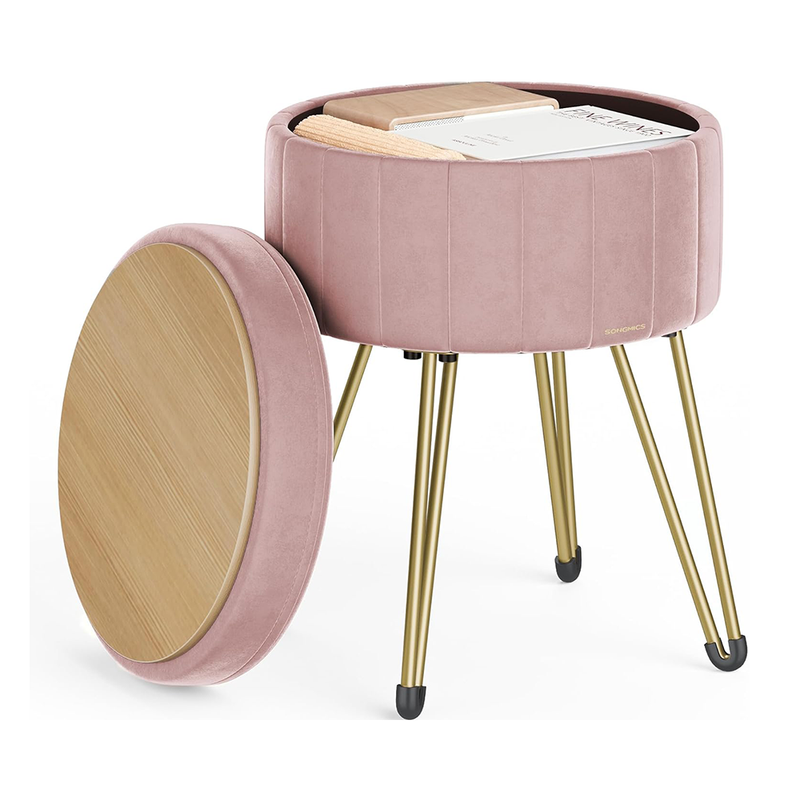 Ink black ottoman stool