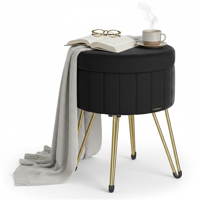 SONGMICS Small Vanity Stool Chair with Storage