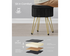 SONGMICS Small Vanity Stool Chair with Storage