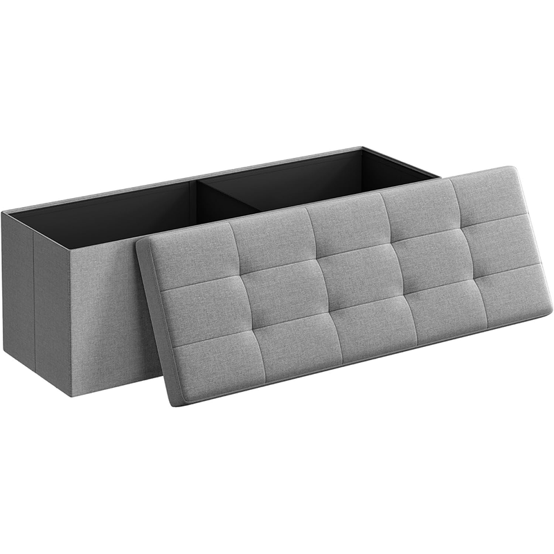 Light grey ottoman bench closed