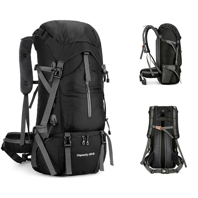Black hiking backpack 70L
