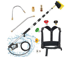 Pressure washer wand in use