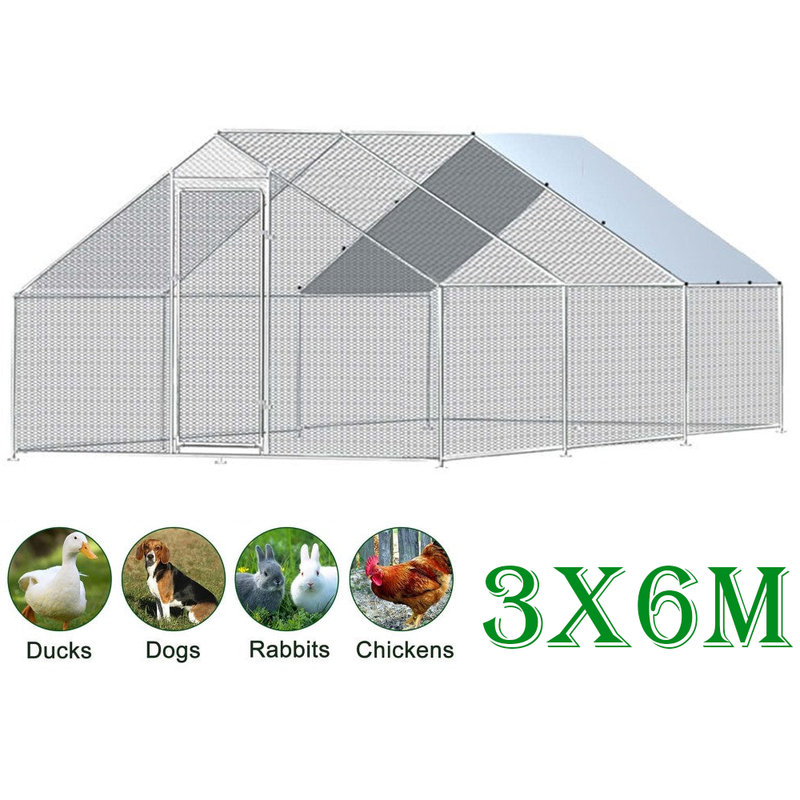 Large metal chicken coop run