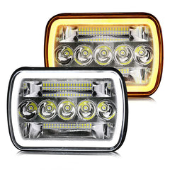 Pair LED for Hilux Headlights W/ DRL 5x7" 7x6" Inch Head Lamps Projector HI/LO