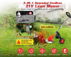 Lawn Mower Cordless Weed Cutter Garden Trimmer