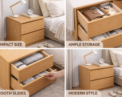 Bedside Table with Drawers