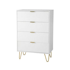 Tallboy Chest of Drawers -  4-Drawer Dressers for Bedroom (White)
