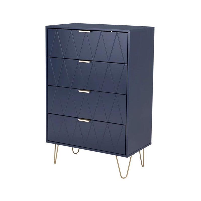 Tallboy Chest of Drawers - 4-Drawer Dressers for Bedroom (Navy)