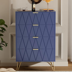 Tallboy Chest of Drawers - 4-Drawer Dressers for Bedroom (Navy)