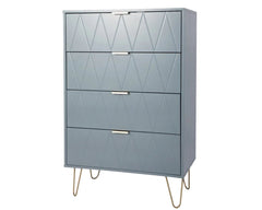 Tall boy Chest of Drawers - 4 Drawers (Sky blue)