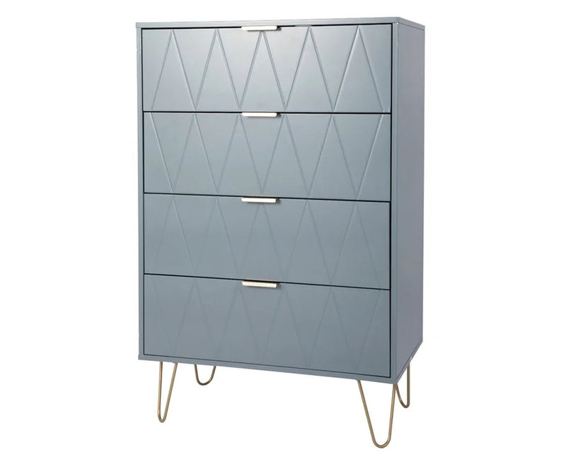 Tallboy Chest of Drawers - 4 Drawer  Dressers for Bedroom  (Sky blue)