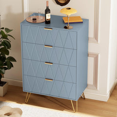 Tall boy Chest of Drawers - 4 Drawers (Sky blue)