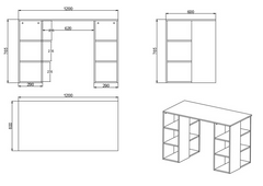 Computer Desk with Bookshelf Office Desk