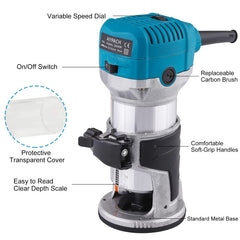 Electric Wood Router for Woodworking with Router Bit