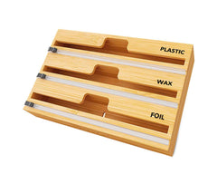 Wrap dispenser with labels