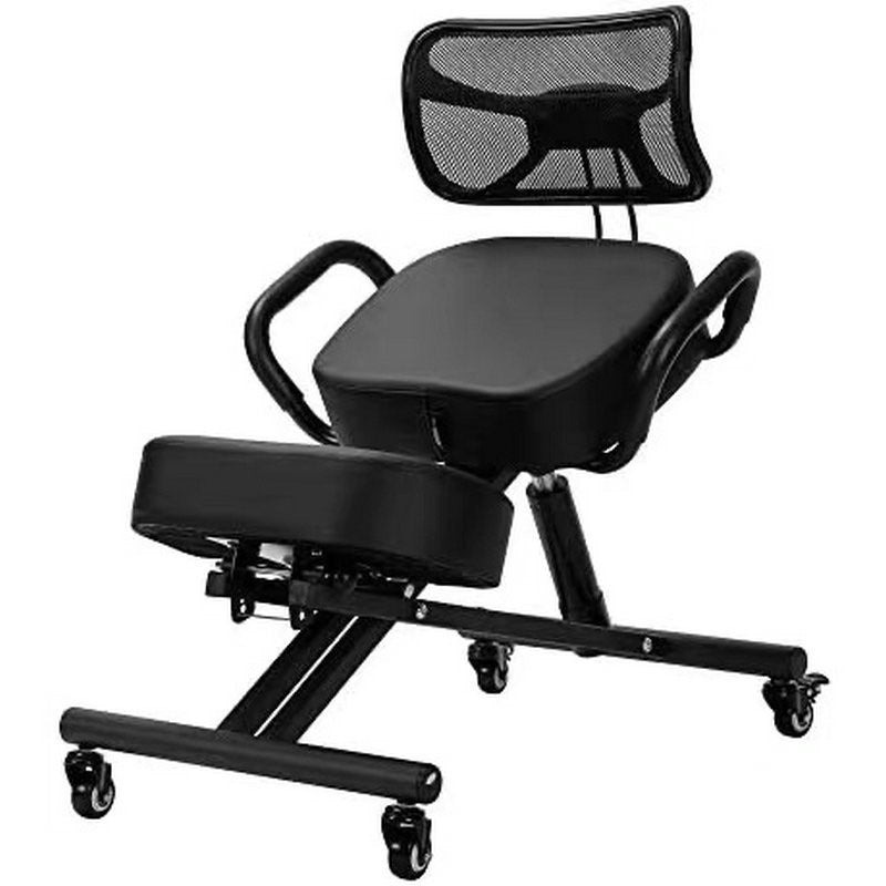 Ergonomic Kneeling Posture Chair With Backrest Adjustable Height And Casters