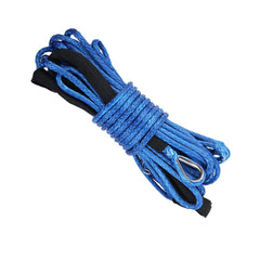 blue synthetic winch rope