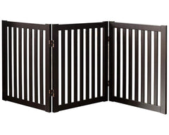 Wooden Pet Safety Gate Barrier Portable Door 3 Panel Grey